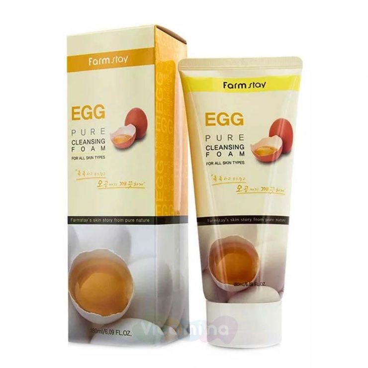 FarmStay Очищающая пенка для сужения пор с яичным экстрактом Egg Pure Cleansing Foam, 180 мл
