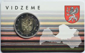 Герб Видземе   2 евро Латвия  2016 BU блистер