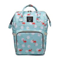 Сумка-рюкзак для мамы Mummy Bag Фламинго, Цвет Голубой