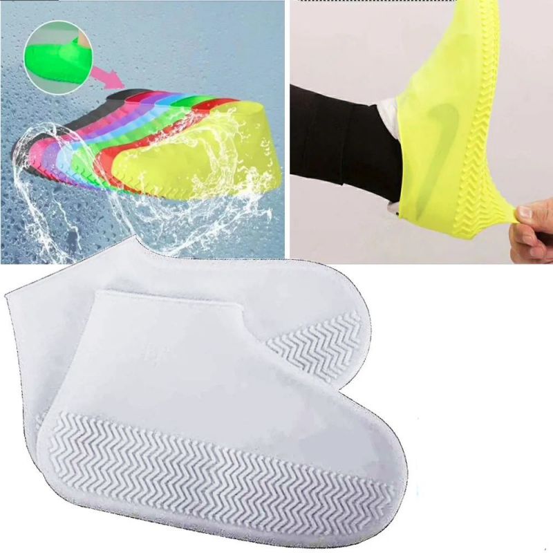 Водонепроницаемые Защитные Чехлы для Обуви Waterproof Silicone Shoe Cover, Размер M, Цвет Белый