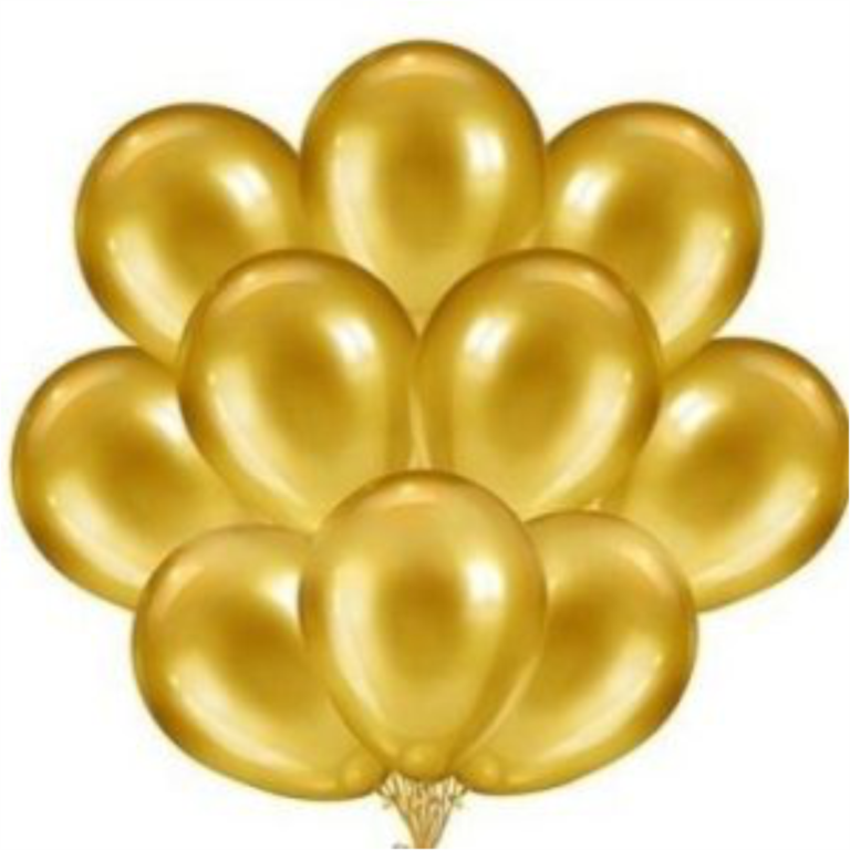 Воздушные шары с гелием"Золотые" 30 штук