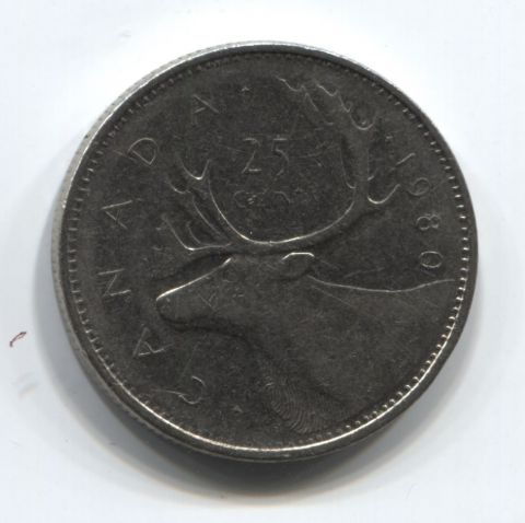 25 центов 1980 года Канада VF