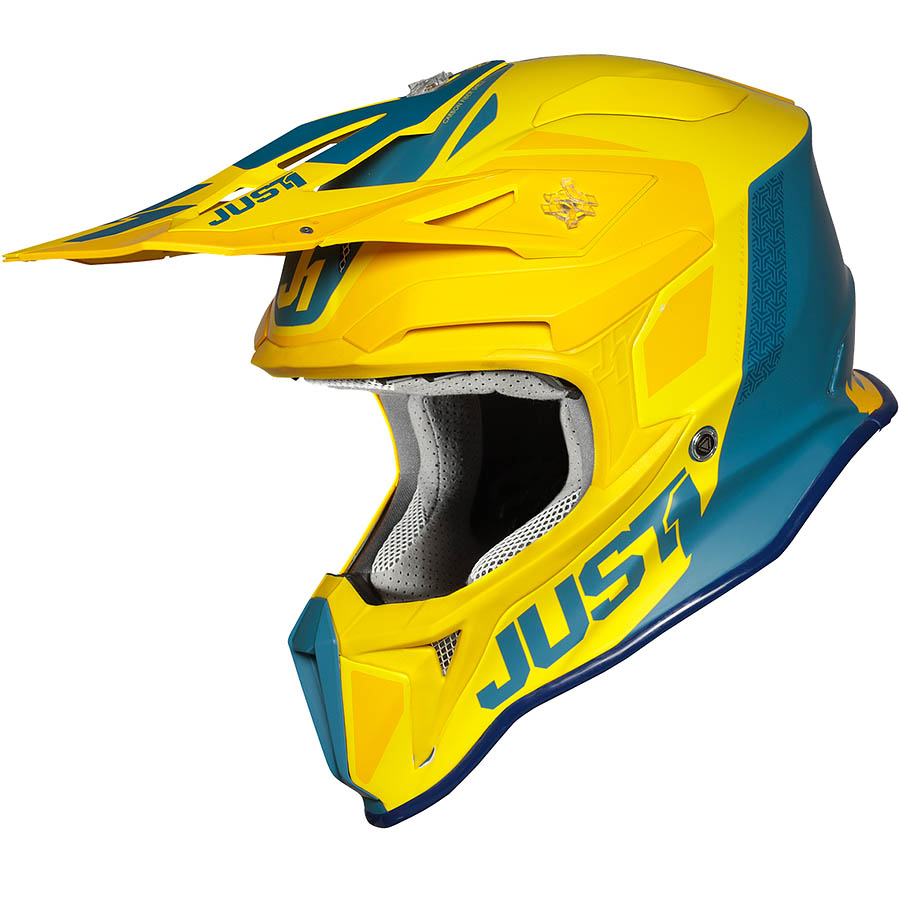 Just1 - J18 Pulsar Yellow / Blue Matt шлем, желто-синий матовый