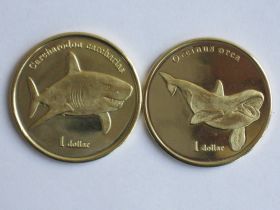 Морские обитатели (Акула и Касатка)1 доллар Муреа 2019