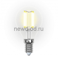 Лампа сд диммируемая "шар" LED-G45-5W/NW/E14/CL/DIM прозр. серия Air 4000K Uniel