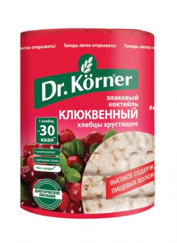 Хлебцы Dr.Korner Злаковый коктейль Клюквенный 100г