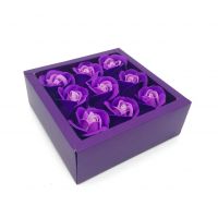 Мыльные розы в коробке 9 шт (цвет фиолетовый градиент)