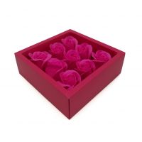 Мыльные розы в коробке 9 шт (цвет розовый)