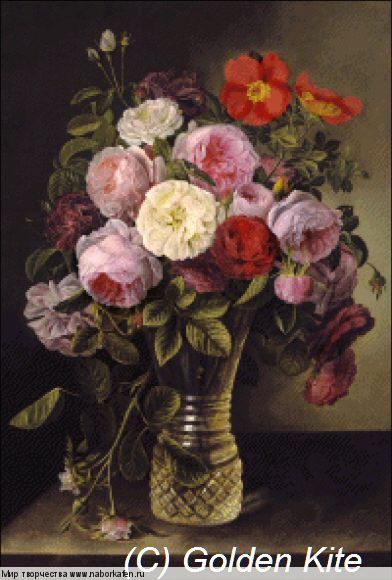1957 Summer Roses in a Crystal Vase (small)