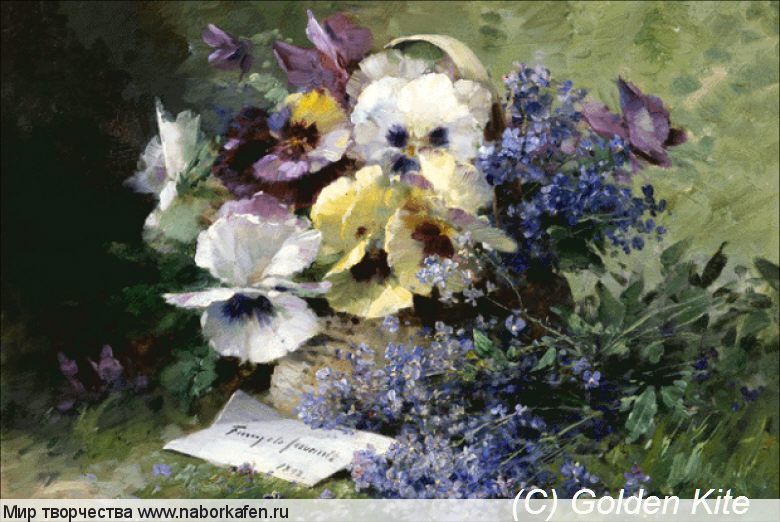 2156 Pansies and Forget-Me-Not Giclee (large)