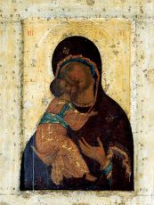 Икона Владимирская Божия Матерь (А. Рублев) 15 век