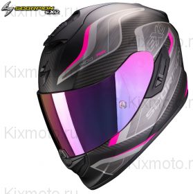 Шлем Scorpion EXO 1400 Air Attune, Черный матовый с розовым