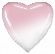 Шар (32''/81 см) Сердце, Розовый, Градиент, 1 шт., Flexmetal