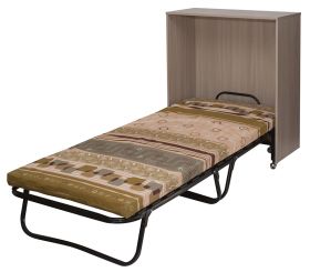 Элегантная кровать-тумба на колесиках с матрасом "Карина" (светлый дуб/венге)