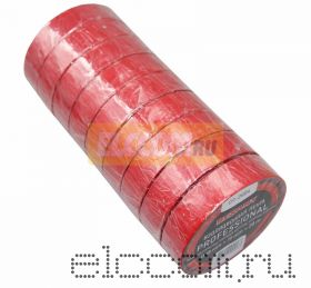 Изолента профессиональная 0.18 х 19 мм х 20м красная REXANT