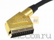 Шнур SCART Plug - SCART Plug 21pin 3М (gold-gold) - металл REXANT