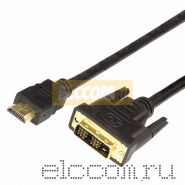 Шнур HDMI - DVI-D gold, 3М, с фильтрами REXANT