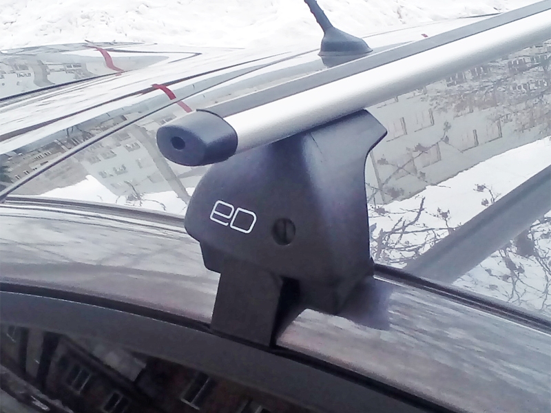 Багажник на крышу Hyundai Solaris 2011-17 sedan, Евродеталь, аэродинамические дуги