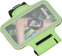 Чехол спортивный на руку Baseus Flexible Wristband (CWYD-A06) для смартфонов 5" (Black/Green) фото1