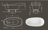 Акриловая ванна Knief Relax Fit 0400-278 180х85 с ножками схема 2