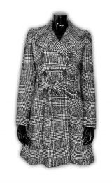 Пальто женское NAF NAF NNH30D-Z267, ткань чёрно-белая, вид 1