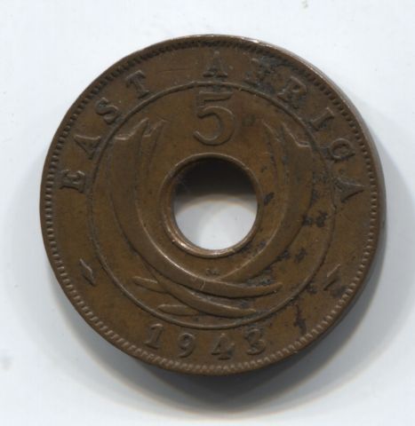 5 центов 1943 года Восточная Африка