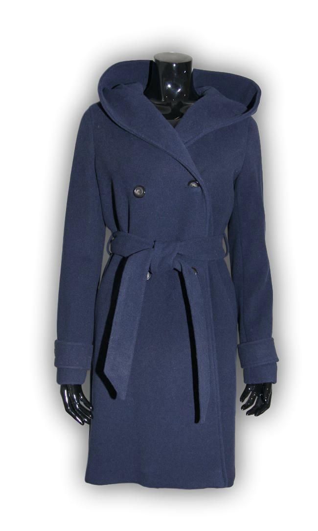 Пальто женское NAF NAF UHNH49D BLUE-OBSCUR, ткань тёмно-синяя