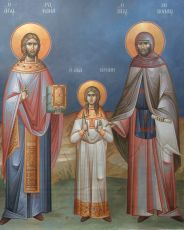 Икона Святые мученики Рафаил Николай и Ирина Лесбосские