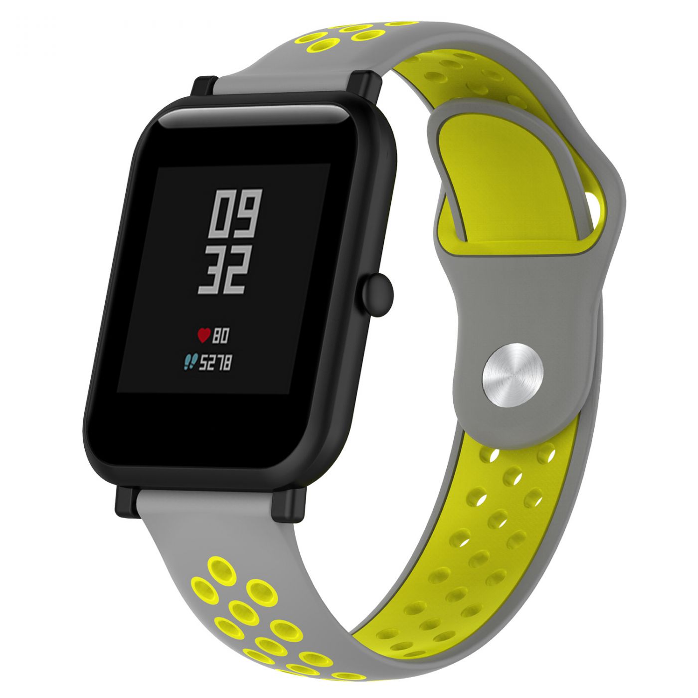 Сменный ремешок для Умных часов  Amazfit Bip Smartwatch (Серый - Салатовый)