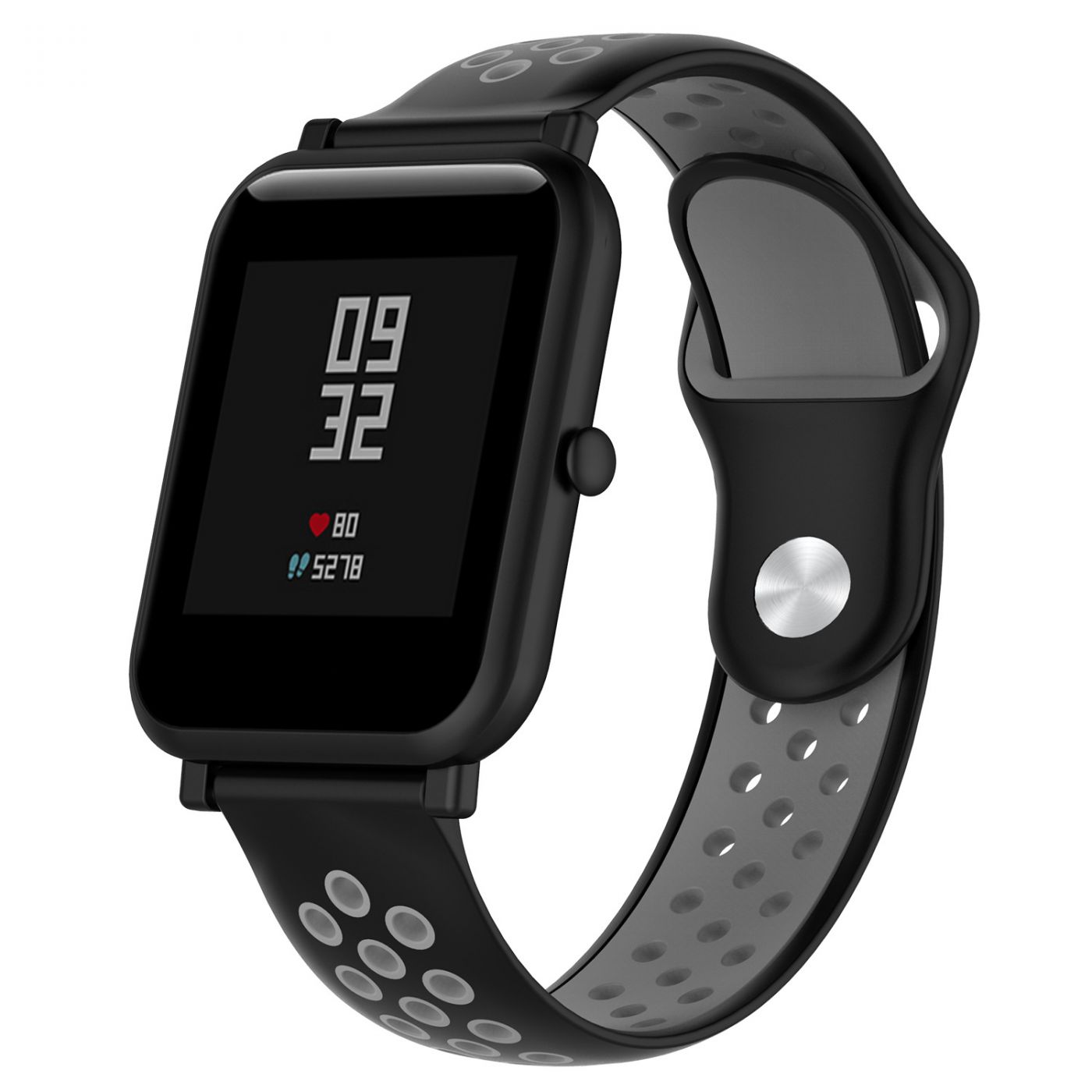 Сменный ремешок для Умных часов  Amazfit Bip Smartwatch (Черный - Серый)
