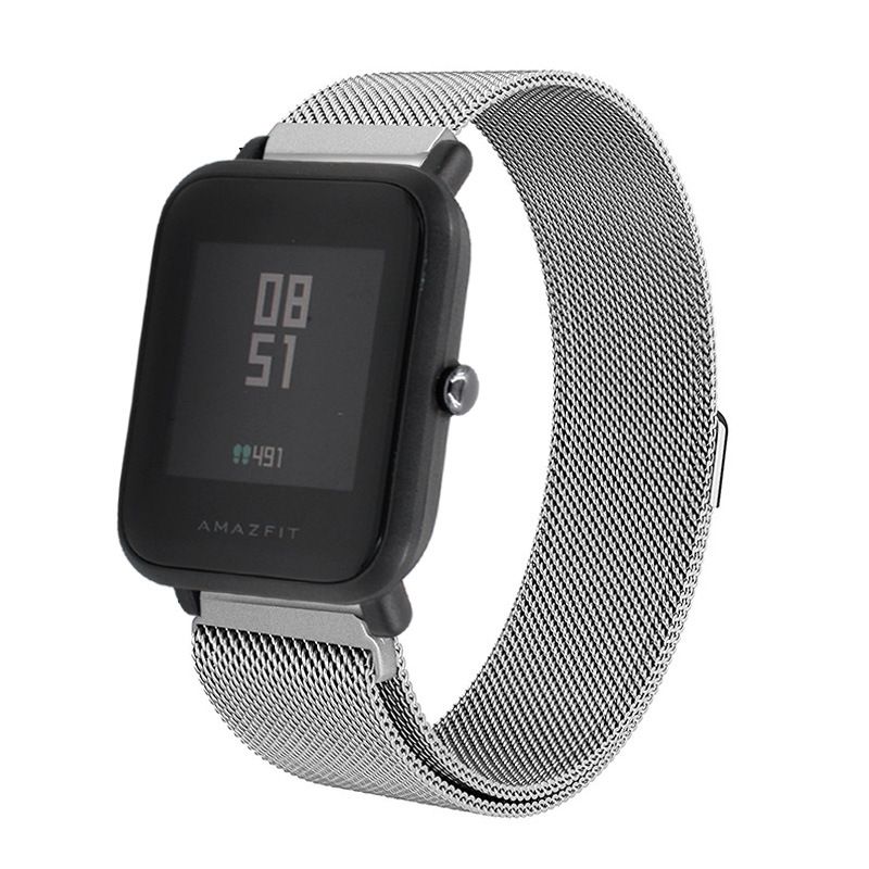 Сменный металлический ремешок для Умных часов  Amazfit Bip Smartwatch (Серебро)