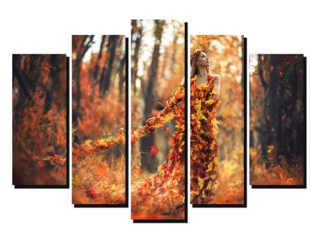 Модульная картина Девушка Осень