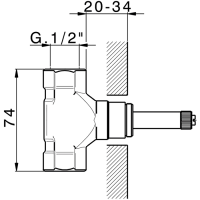 Cisal вентиль для ванны и душа или труб ZA003321 схема 2