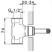 Cisal вентиль для ванны и душа ZA003320 схема 2
