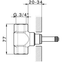 Cisal вентиль для ванны и душа или труб ZA003311 схема 2
