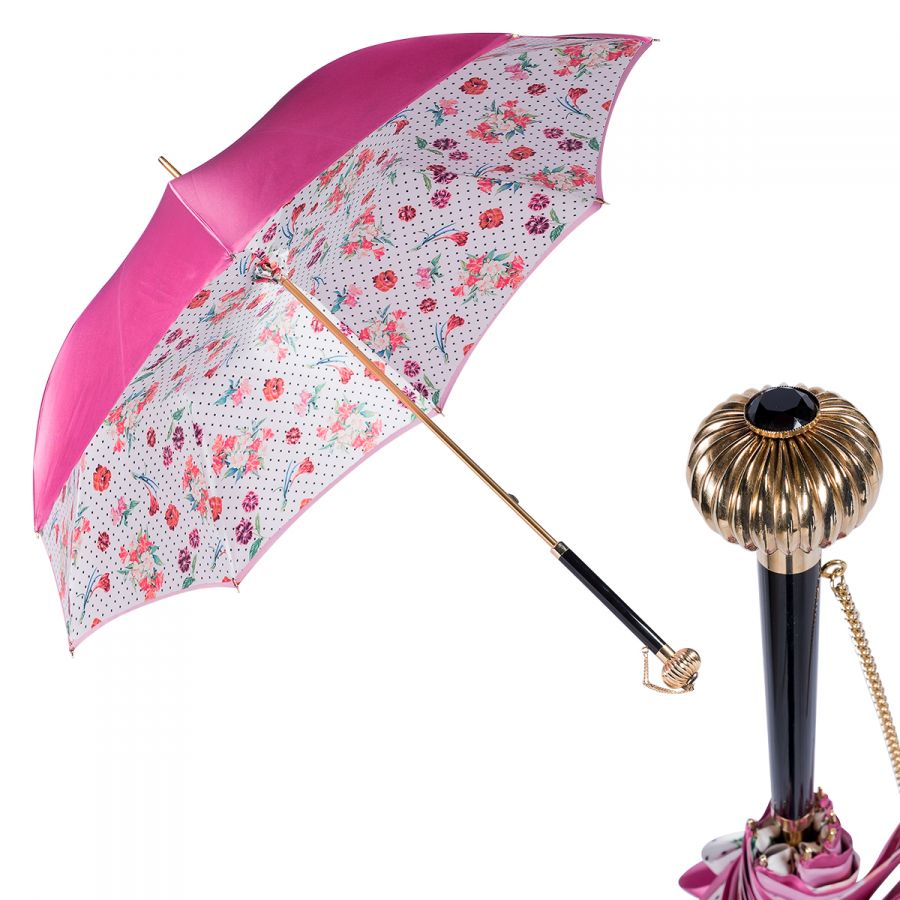 Зонт-трость Pasotti Fuxia Dots Flowers Globe