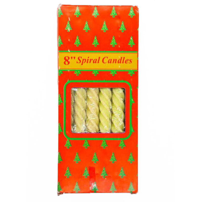 Свечи парафиновые витые Spiral Candles 20см 12шт (цвет жёлтый)