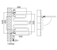 Полотенцесушитель для гвс Sbordoni SBSSERNI 54x71,5 схема 2