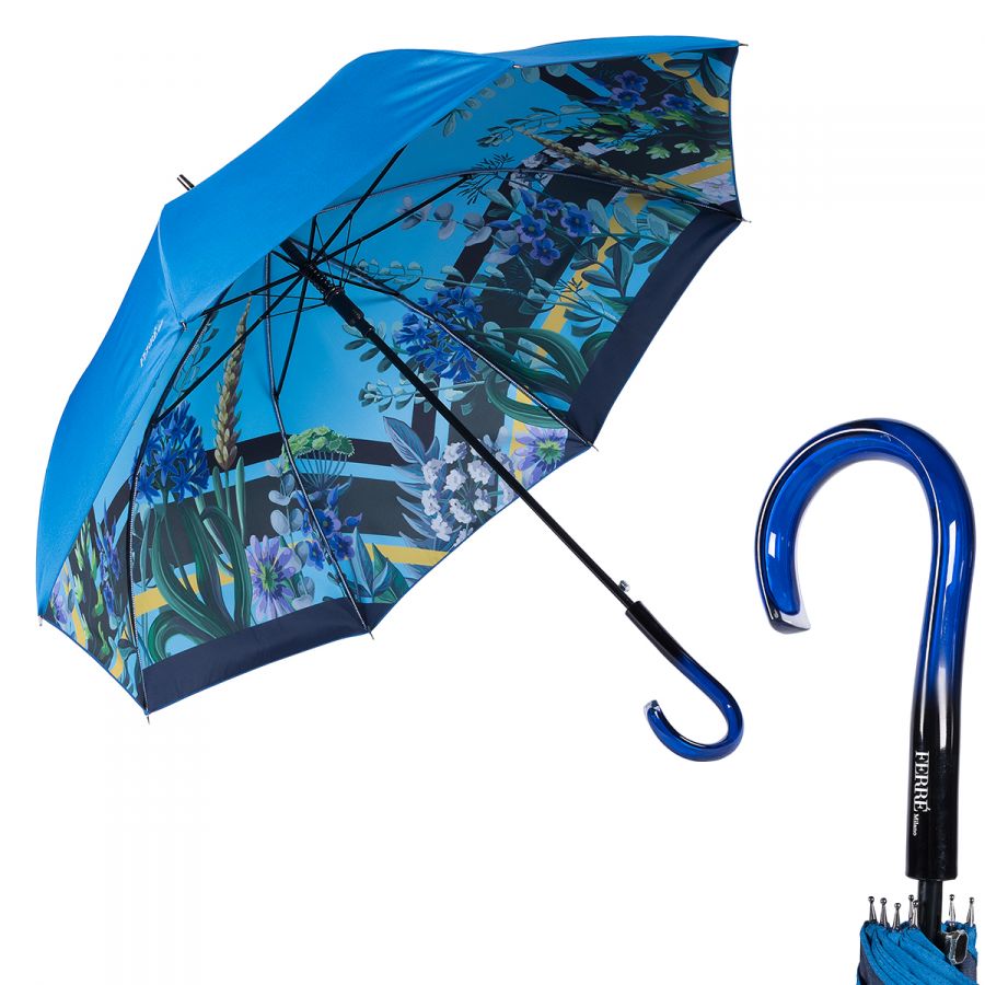 Зонт-трость Ferre 6001-LA Flowers Blu