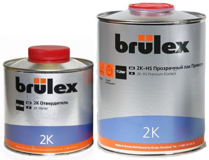 Brulex 2K-HS-Премиум Прозрачный лак 1 л + 2К отвердитель