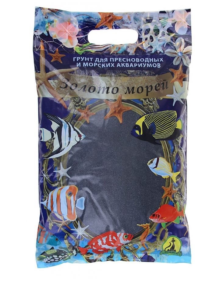 Песок для аквариума "ЗОЛОТО МОРЕЙ" черный (3,5 кг)