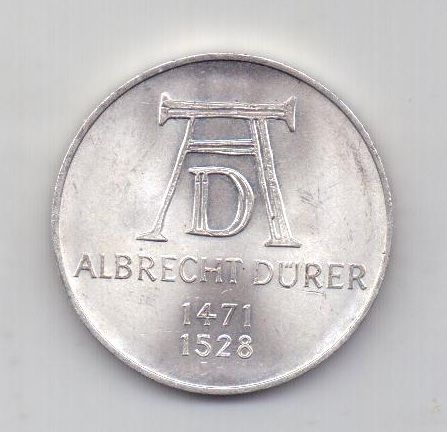 5 марок 1971 года UNC Дюрер Германия