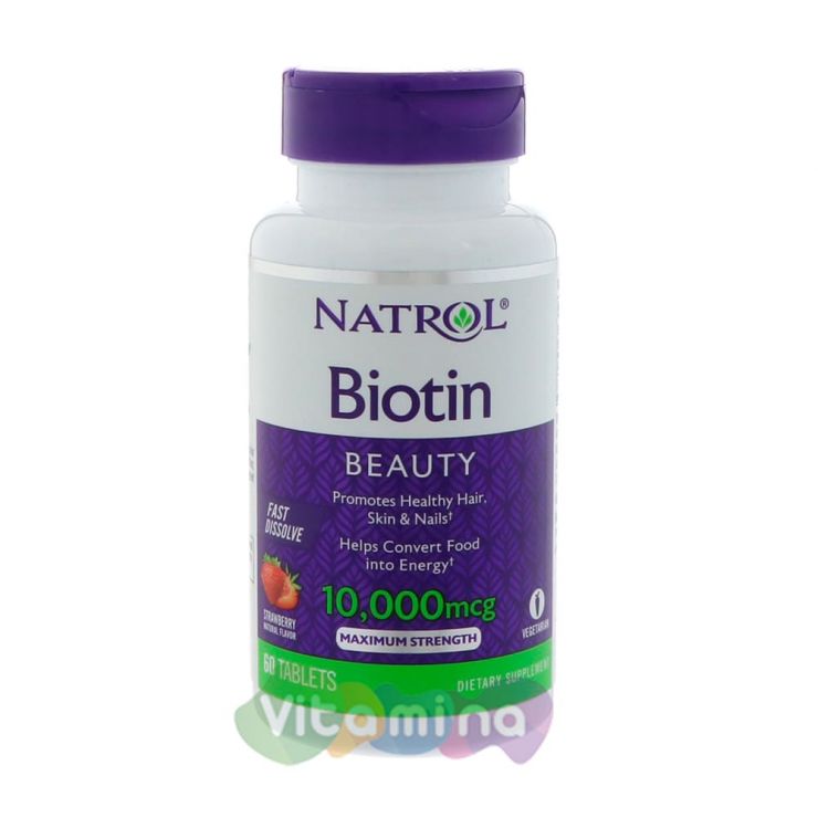 Natrol Биотин 10000 мкг Biotin Maximum Strength, 60 табл