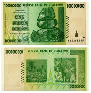 Зимбабве 1 миллиард (1000000000) долларов 2008