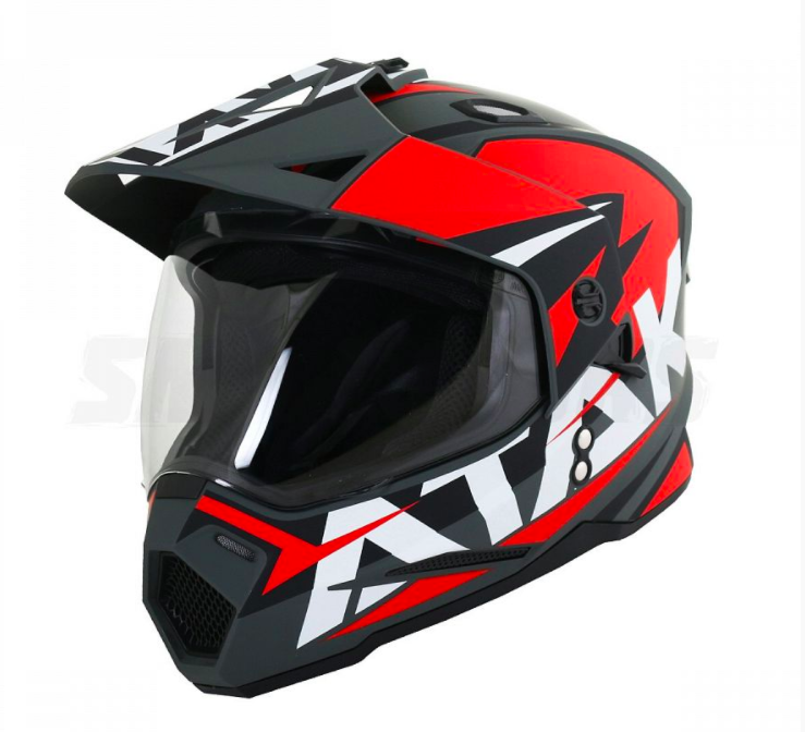 Шлем (мотард) Ataki JK802 Rampage красный/черный