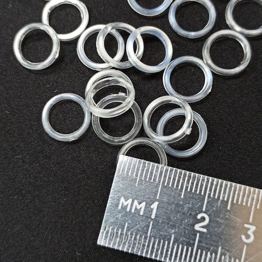 Кольца пластиковые для бюстгальтера, диаметр 10 мм, прозрачные, за упаковку (10 шт)