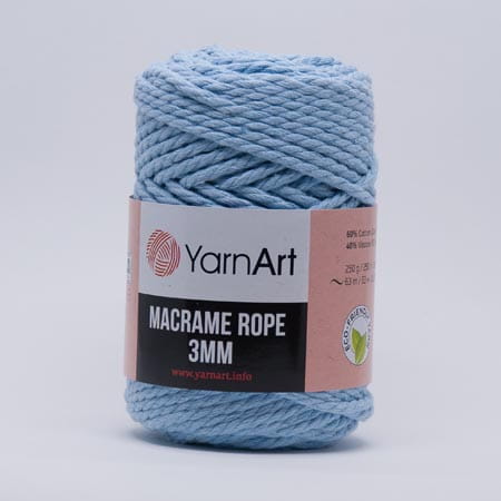 Macrame Rope 3mm (Yarnart) 760-голубой
