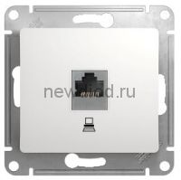 GLOSSA РОЗЕТКА компьютерная RJ45 кат.5E, механизм, БЕЛЫЙ