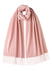однотонный кашемировый шарф (100% драгоценный кашемир), цвет Розовый Light pink  cashmere, высокая плотность 7