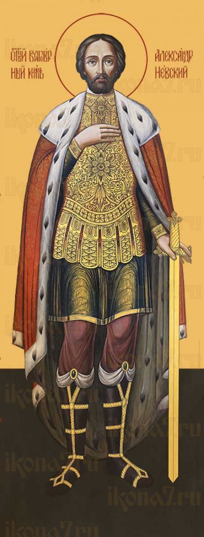 Мерная икона Александр Невский князь (25x50см)